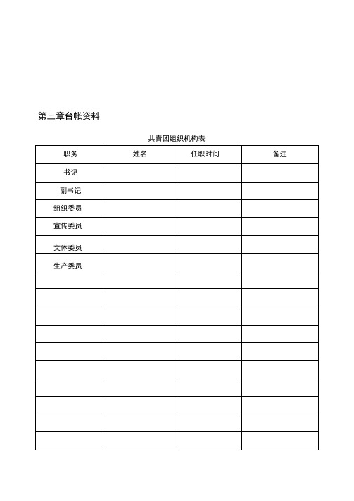 共青团工作手册台账资料----空白版