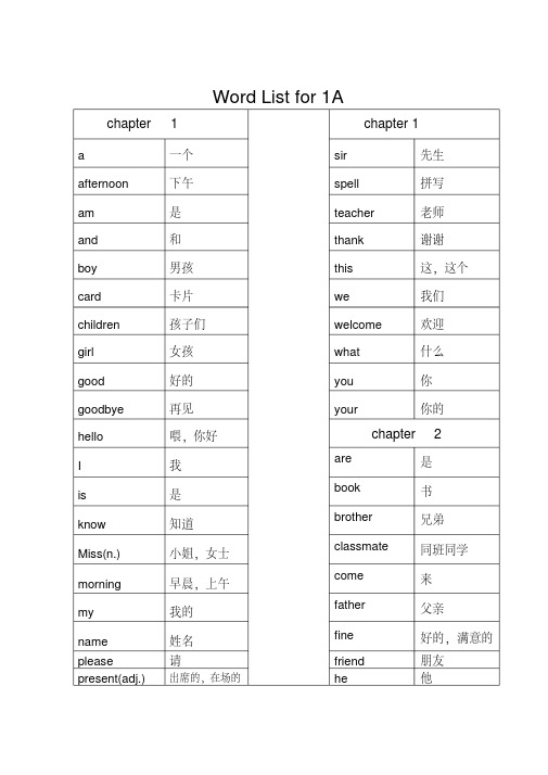 完整word版,香港朗文1-6年级单词汇总,推荐文档