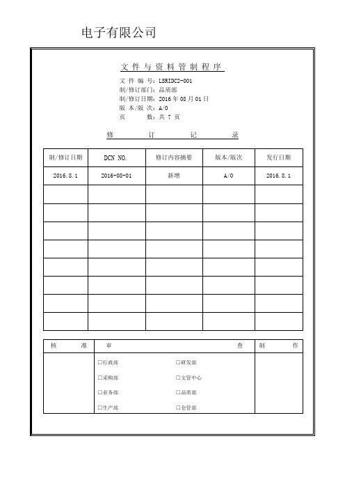 QC080000文件与资料管制程序