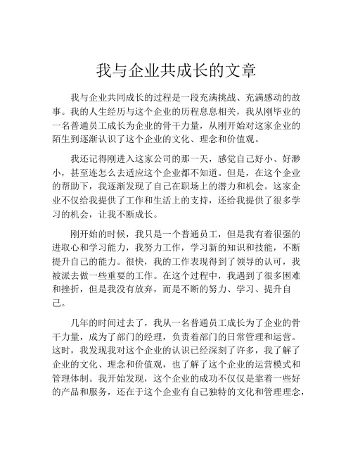 我与企业共成长的文章