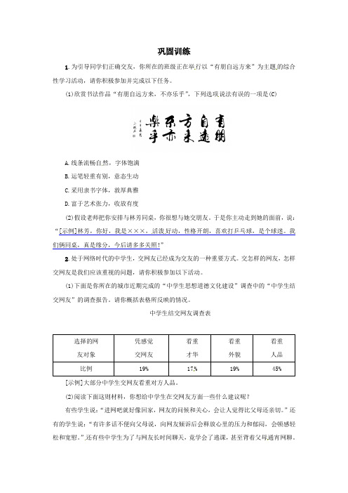 精 《综合性学习 有朋自远方来》巩固训练(含答案)