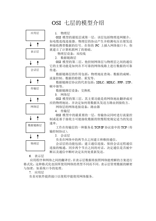 OSI 七层的模型介绍