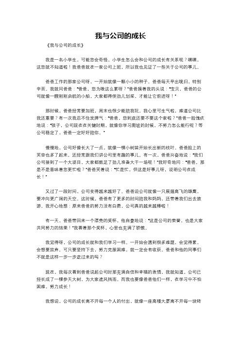 我与公司的成长