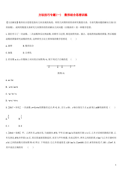 中考数学复习题方法技巧专题一数形结合思想训练(含答案)