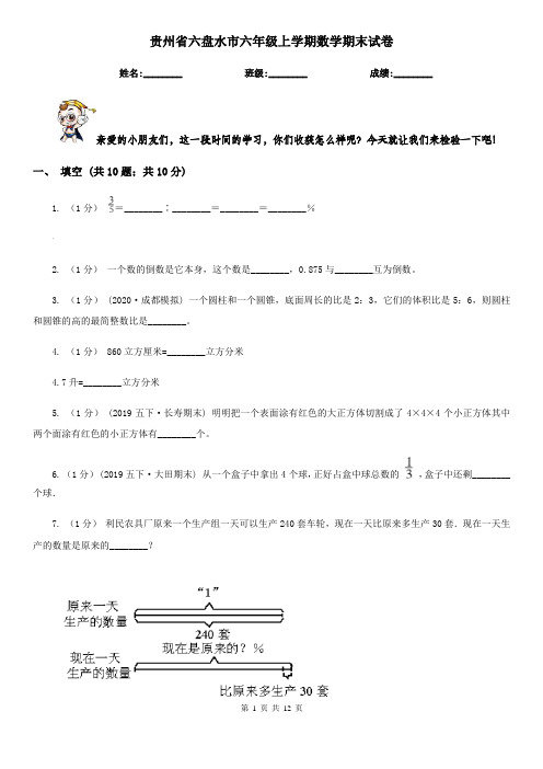 贵州省六盘水市六年级上学期数学期末试卷