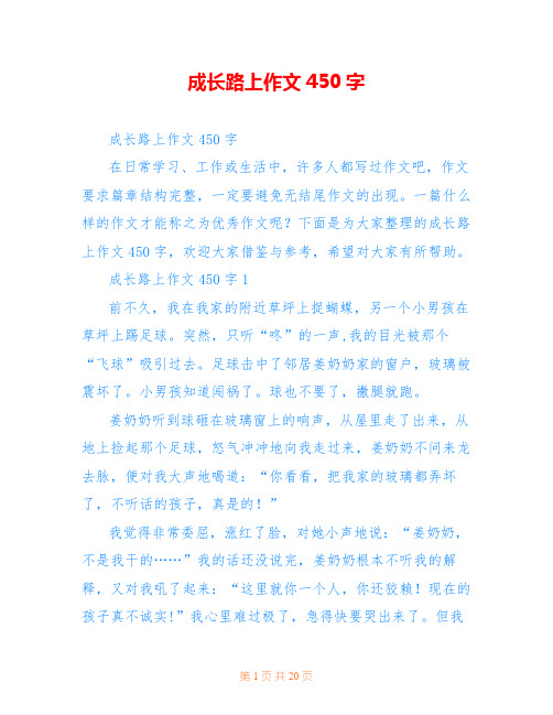 成长路上作文450字