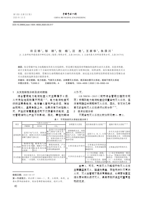 综合管廊自动灭火系统选型分析及全生命周期成本核算