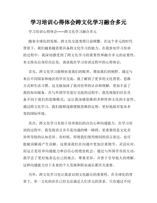 学习培训心得体会跨文化学习融合多元