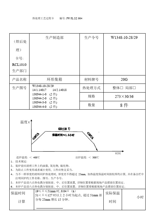 热处理工艺过程卡