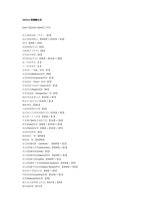 3dmax快捷键大全