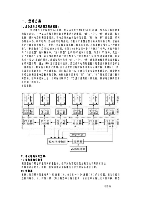 数字电子钟方案及对策