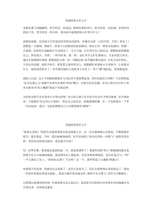 美丽的坚持作文600字