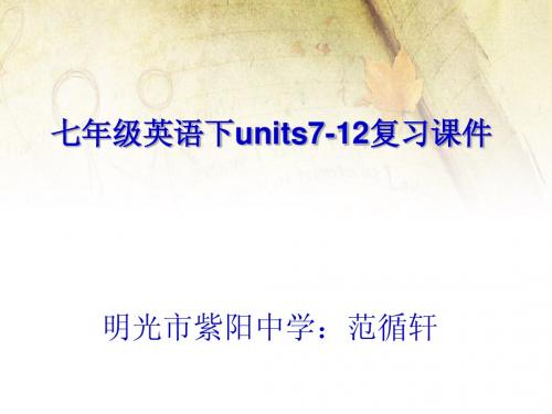七年级英语下units7-12