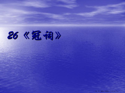 2022高考英语语法专题复习-课件26《冠词》