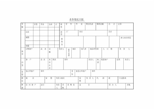 业务情况日报表