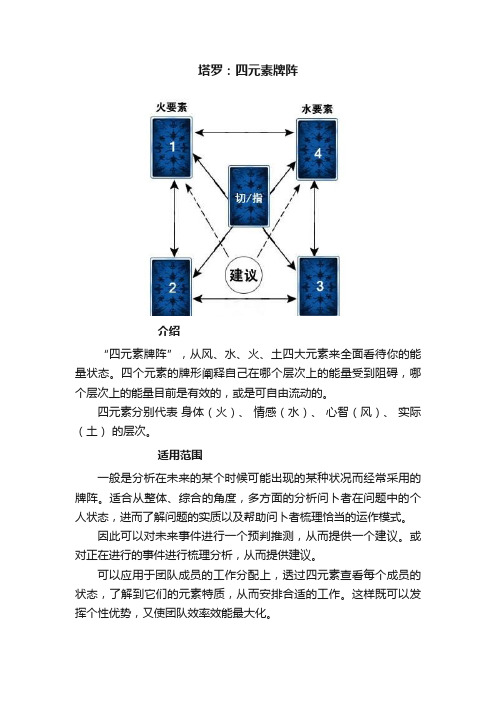 塔罗：四元素牌阵