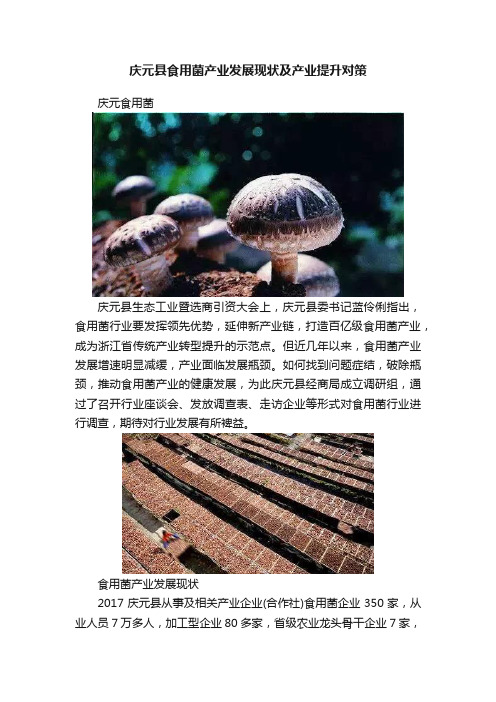 庆元县食用菌产业发展现状及产业提升对策