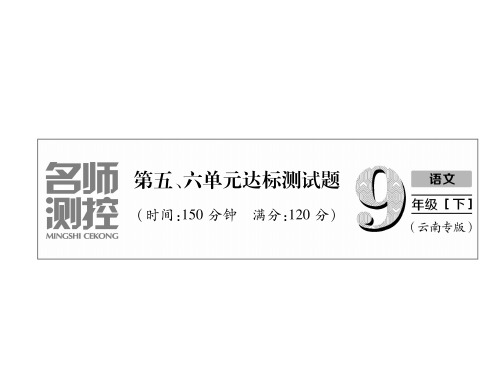 人教版(云南)九年级下册语文作业课件：第5、6单元达标测试题 (共29张PPT)