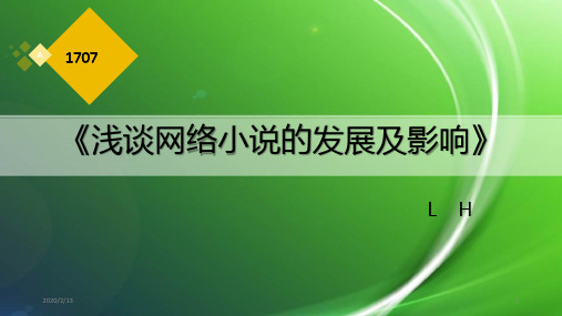 浅谈中国网络小说PPT课件