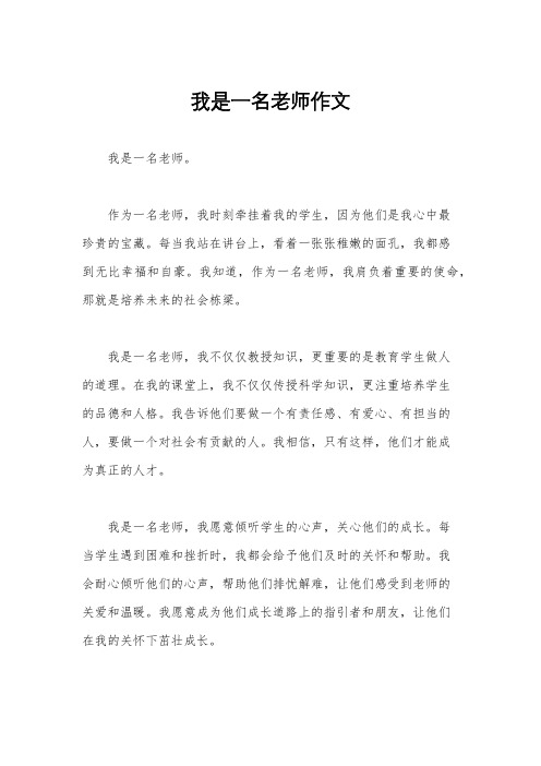 我是一名老师作文