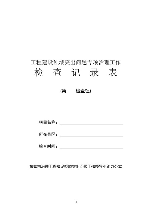 工程建设领域突出问题专项治理工作检查记录表