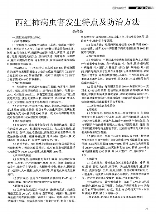 西红柿病虫害发生特点及防治方法