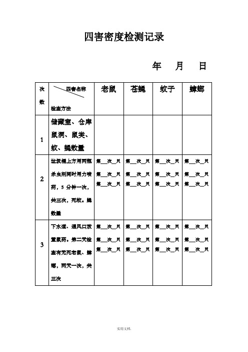 四害密度检测记录