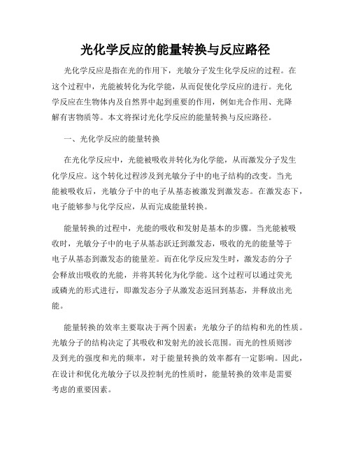 光化学反应的能量转换与反应路径