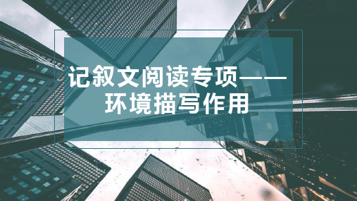 2025年中考语文一轮复习 中考记叙文阅读环境描写赏析++课件