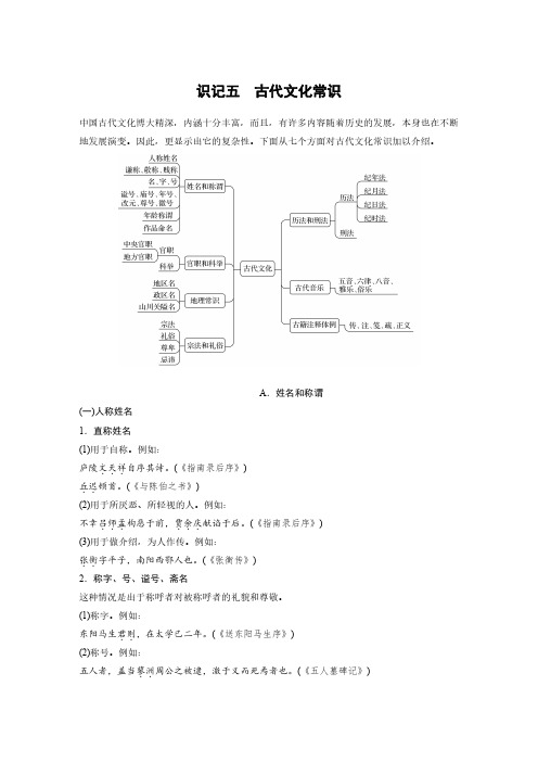 语文高考复习高考必背 识记5 古代文化常识