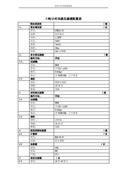 3吨双级反渗透