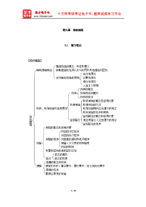 樊崇义《刑事诉讼法》笔记和课后习题详解(强制措施)【圣才出品】