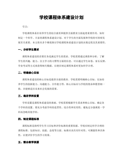 学校课程体系建设计划