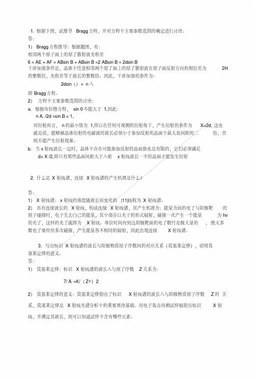 [精品]材料研究方法复习题.doc