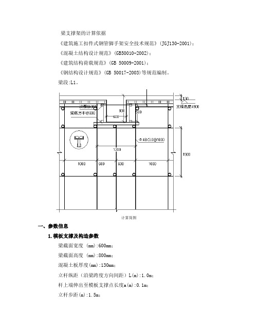 600×800梁钢管支撑计算