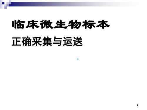 临床微生物标本的正确采集与运送图文ppt课件