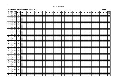 市场商户考勤表