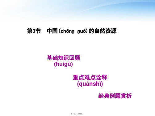 高考地理一轮复习 第十三单元第3节中国的自然资源精品课件 人教版