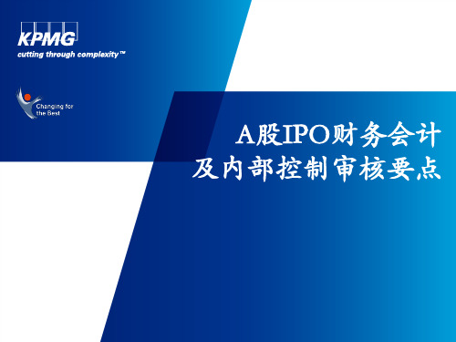 A股IPO财务会计及内部控制审核要点