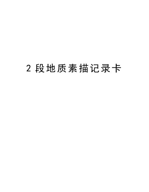 最新2段地质素描记录卡汇总