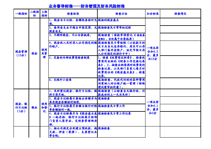 财务督导标准