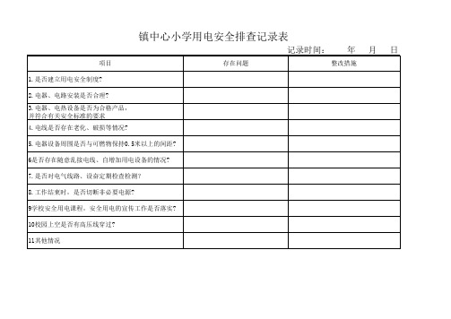 用电安全排查记录