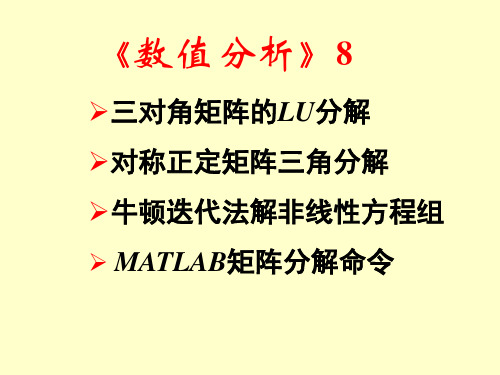 数值分析8牛顿迭代法解非线性方程组