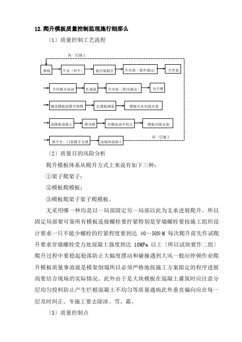 爬升模板质量控制监理实施细则