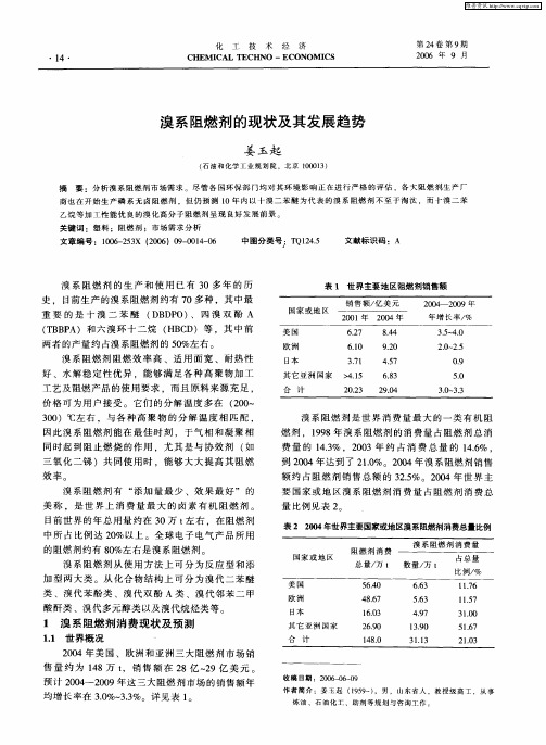 溴系阻燃剂的现状及其发展趋势