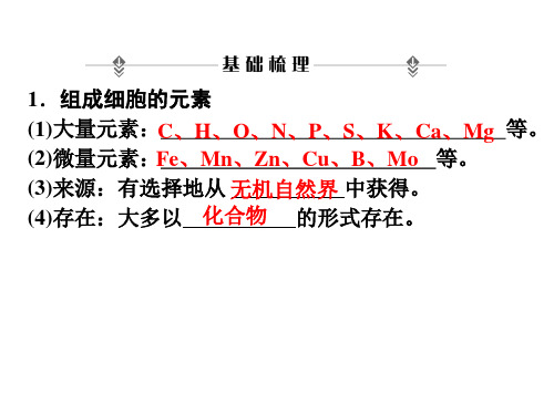 2细胞中的元素和化合物-一轮复习hecaiyun