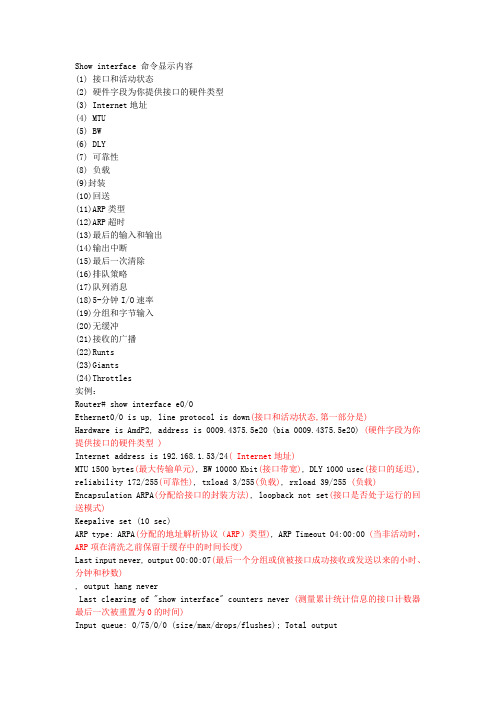 路由器网络接口介绍和分析