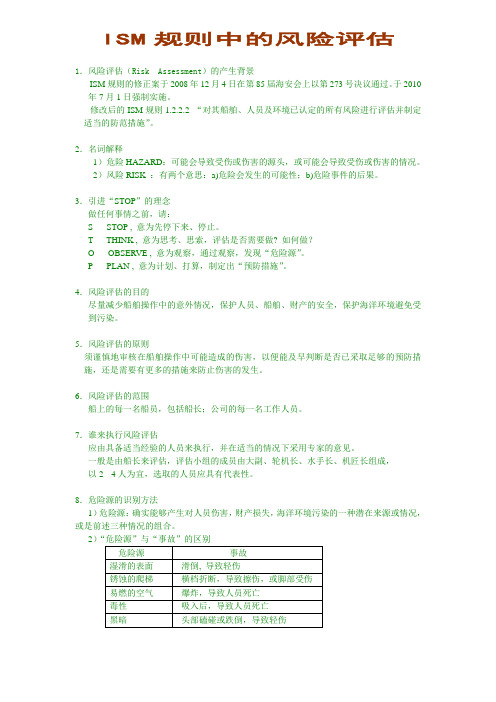 ISM规则中的风险评估