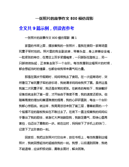 一张照片的故事作文800模仿背影