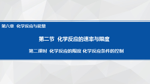 化学反应的限度 化学反应条件的控制 2023-2024学年高一下学期化学人教版(2019)必修第二册